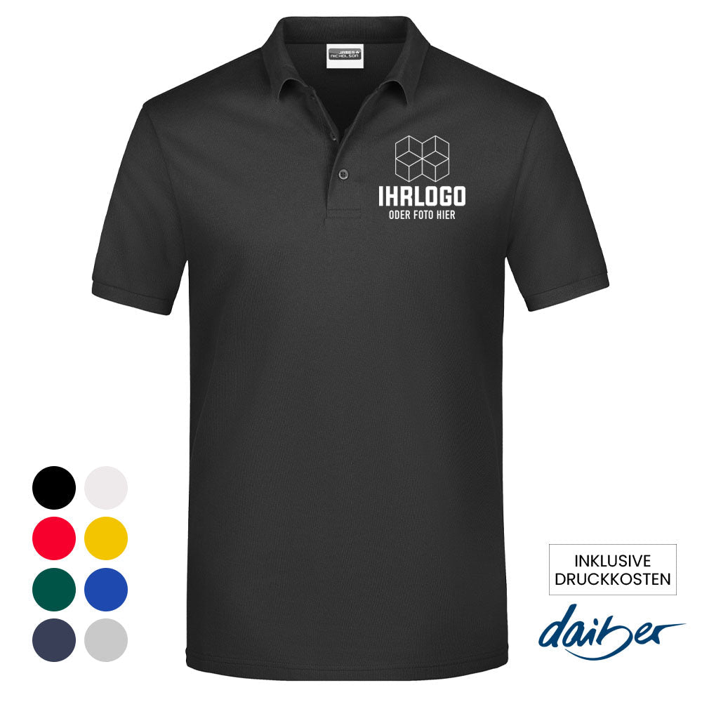 Premium Poloshirt in Markenqualität und Brustlogo/ Druck - Drucksaal
