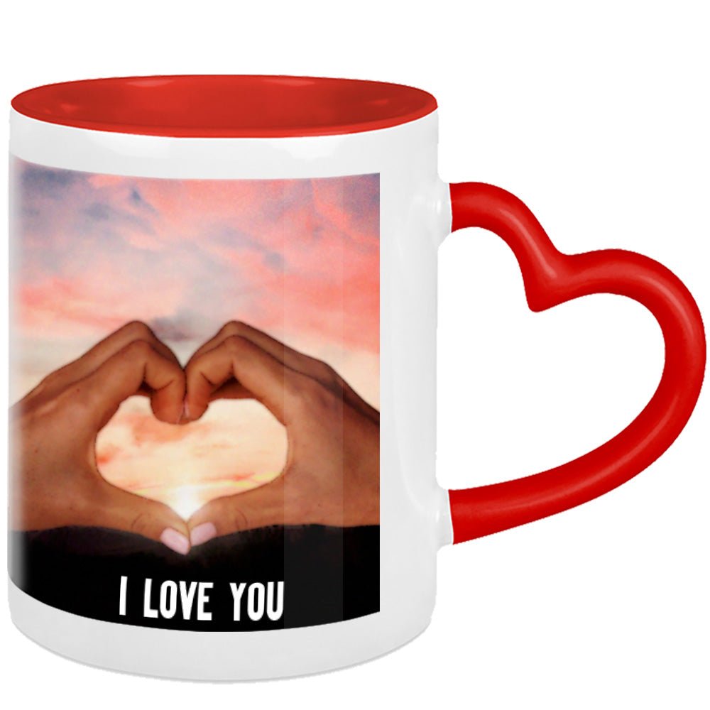 Rote Herzhenkel Kaffeetasse für Verliebte