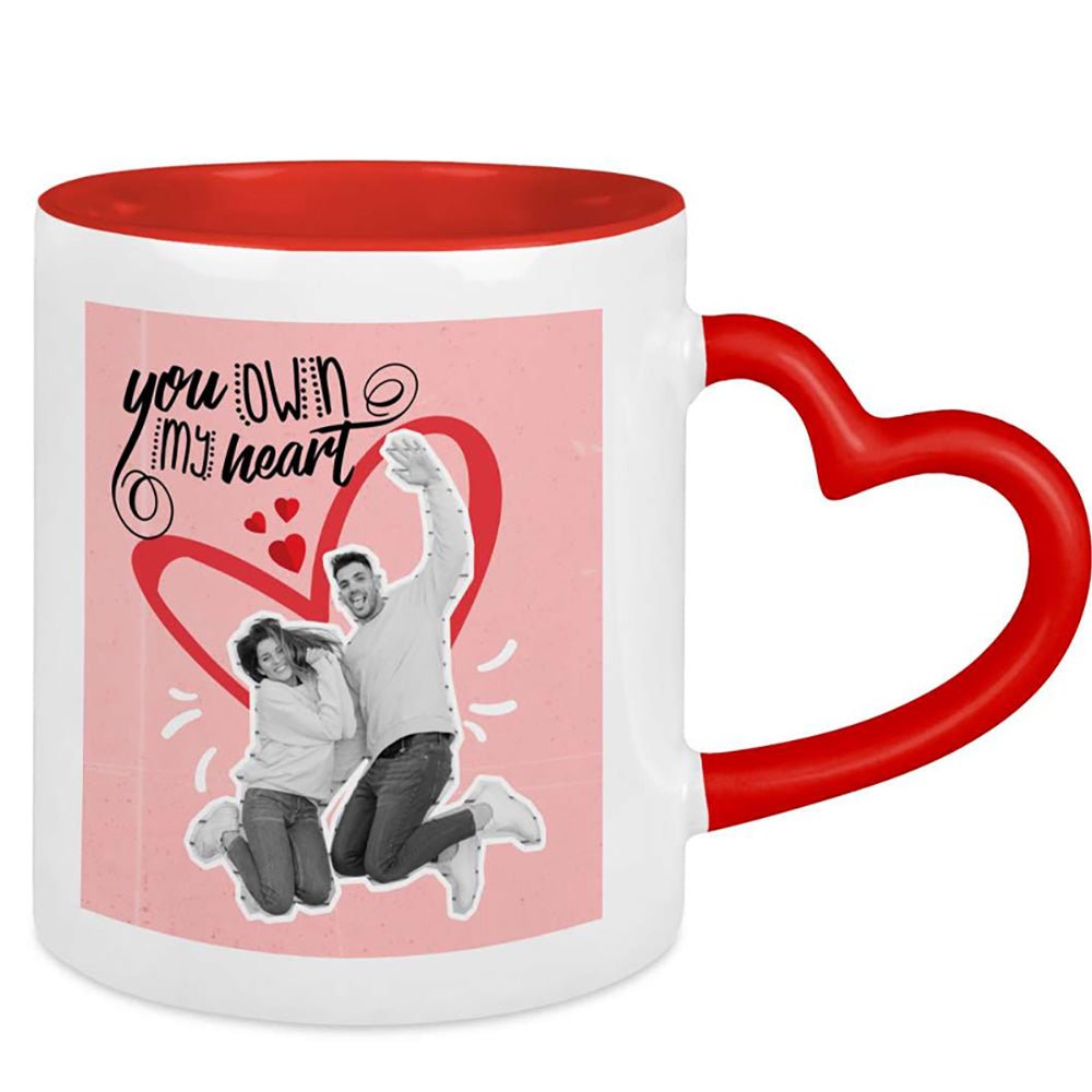 Rote Herzhenkel Kaffeetasse für Verliebte - Drucksaal