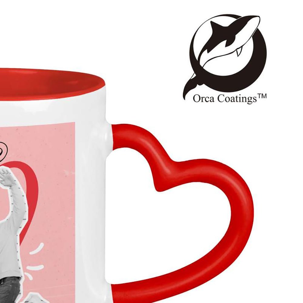 Rote Herzhenkel Kaffeetasse für Verliebte - Drucksaal