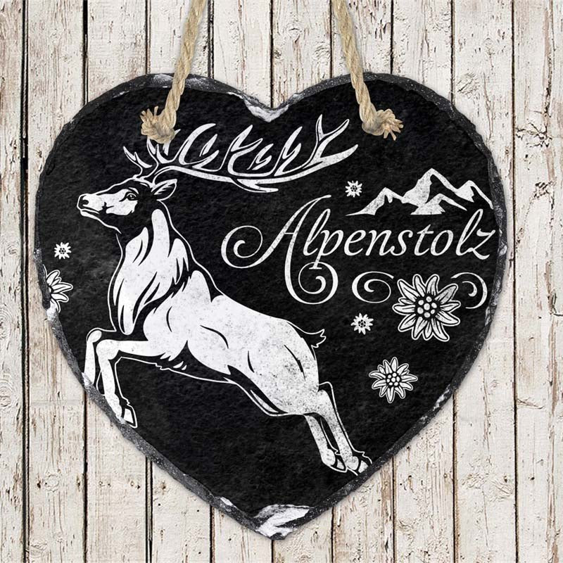 Schiefertafel Herz zum Aufhängen - Drucksaal