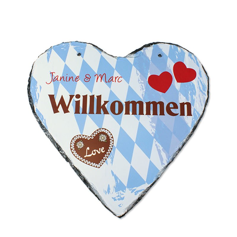 Schiefertafel Herz zum Aufhängen - Drucksaal