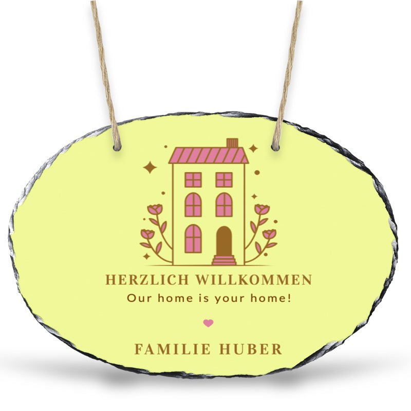 Schiefertafel zum Aufhängen - Oval - Drucksaal