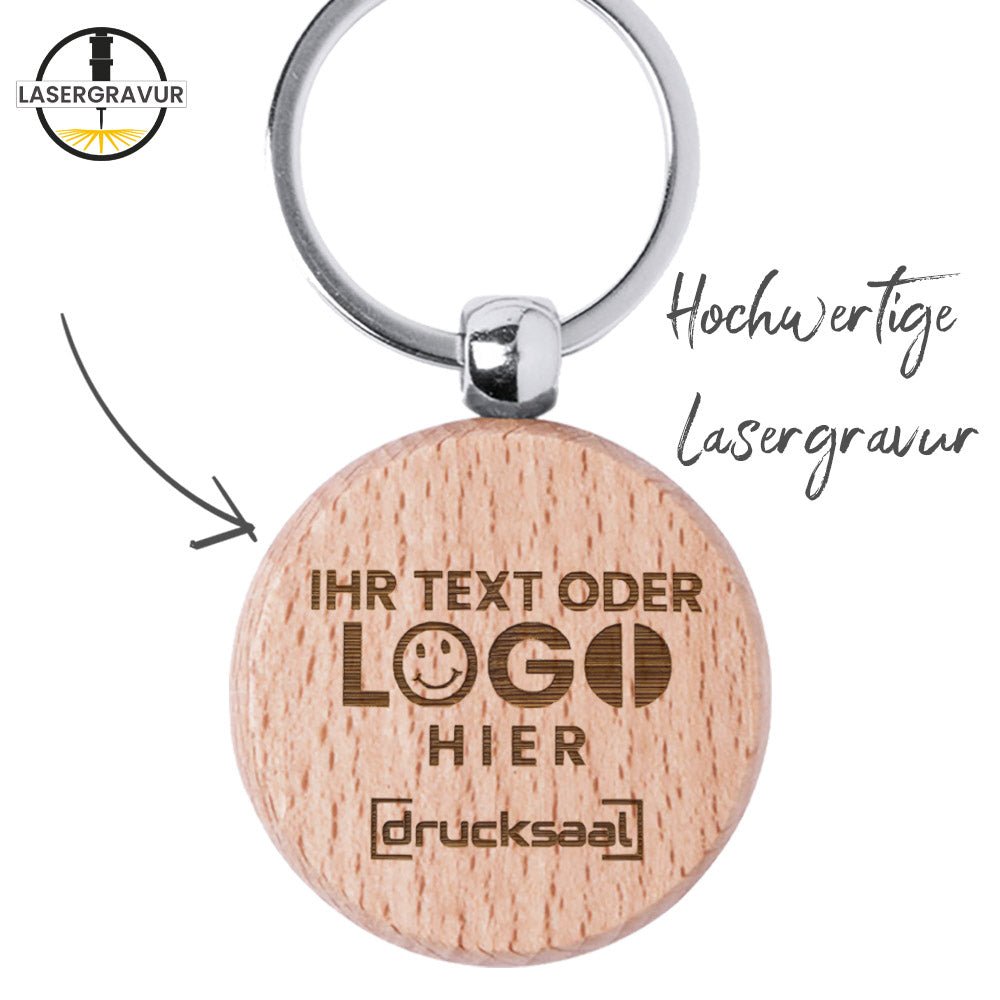 Schlüsselanhänger aus Buchenholz - Drucksaal