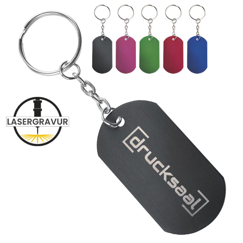 Schlüsselanhänger Nevez, Aluminium Lasergravur - Drucksaal