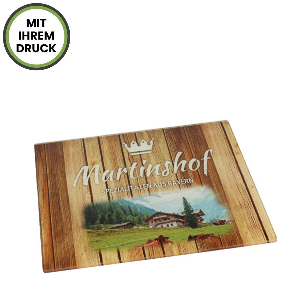 Schneidebrett aus Glas 20 x 28 cm - Drucksaal