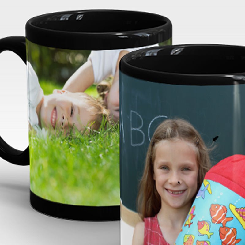 Schwarze Tasse mit Druckfeld für Ihren Fotodruck