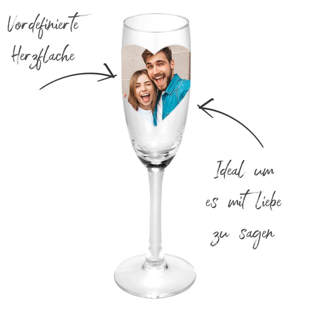 Sektglas mit Herz Druckfläche - Drucksaal