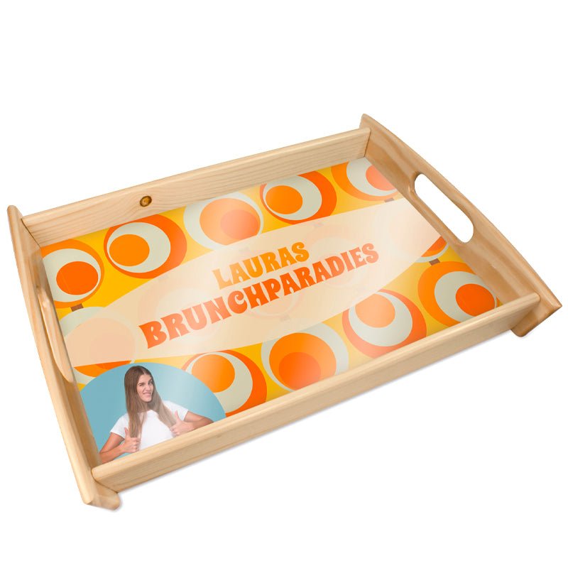 Serviertablett aus Holz 44 x 34 cm - Drucksaal