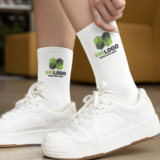 Socken bedrucken Beispiel Druck
mit Ihrem Logo oder Foto