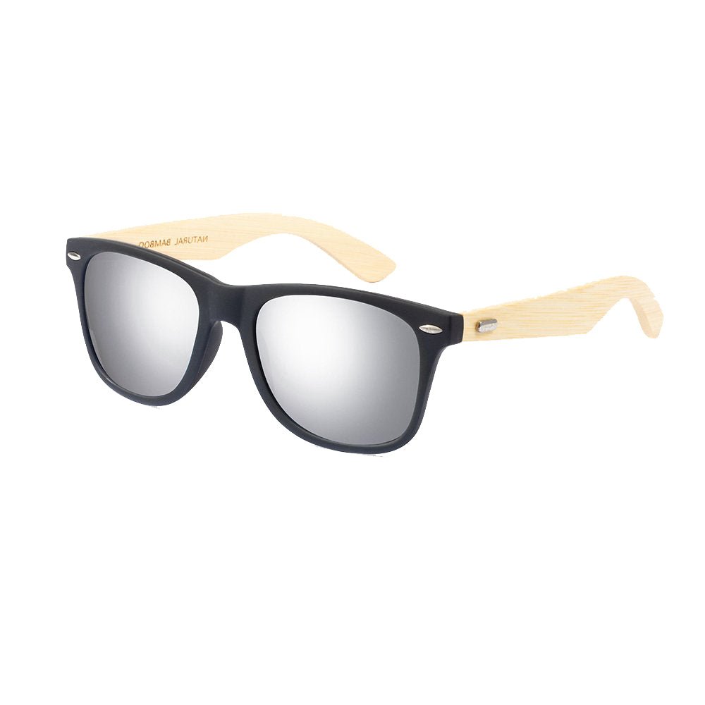 Sonnenbrille mit Verspiegelung und Bambusbügel - Drucksaal