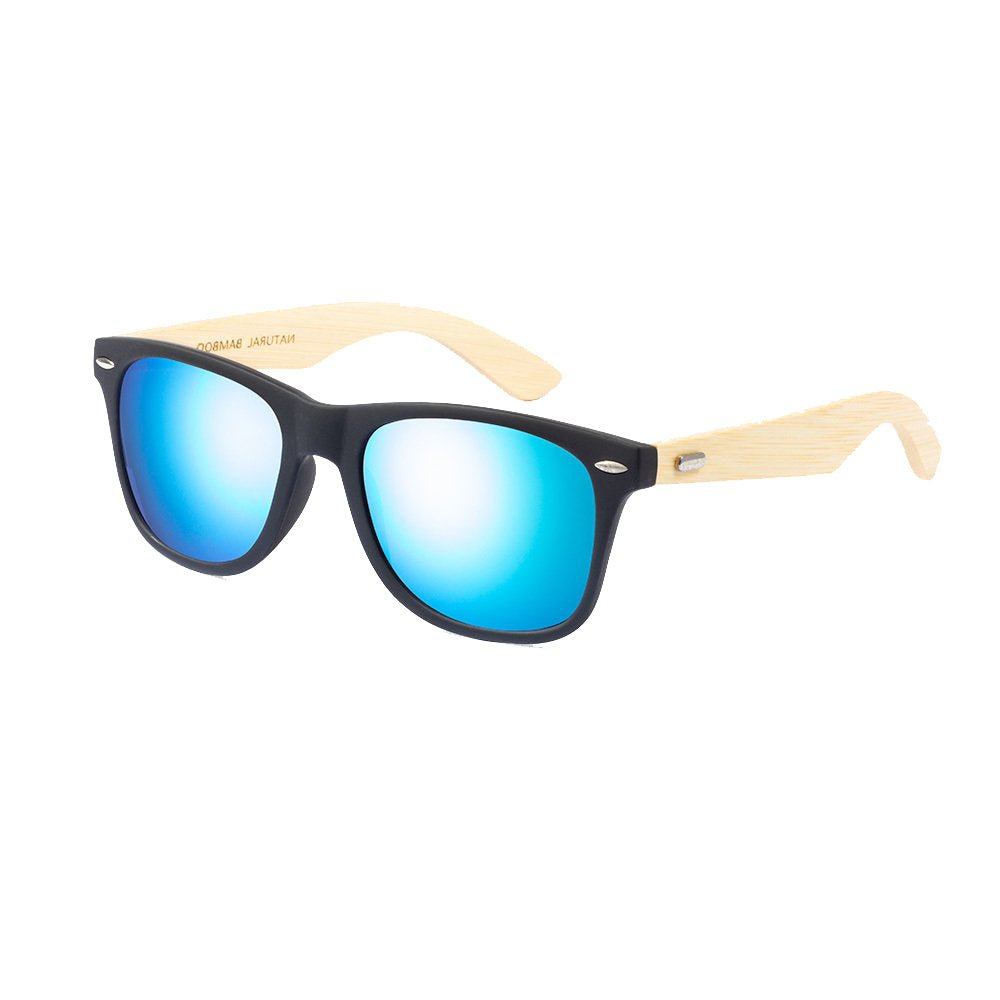 Sonnenbrille mit Verspiegelung und Bambusbügel - Drucksaal