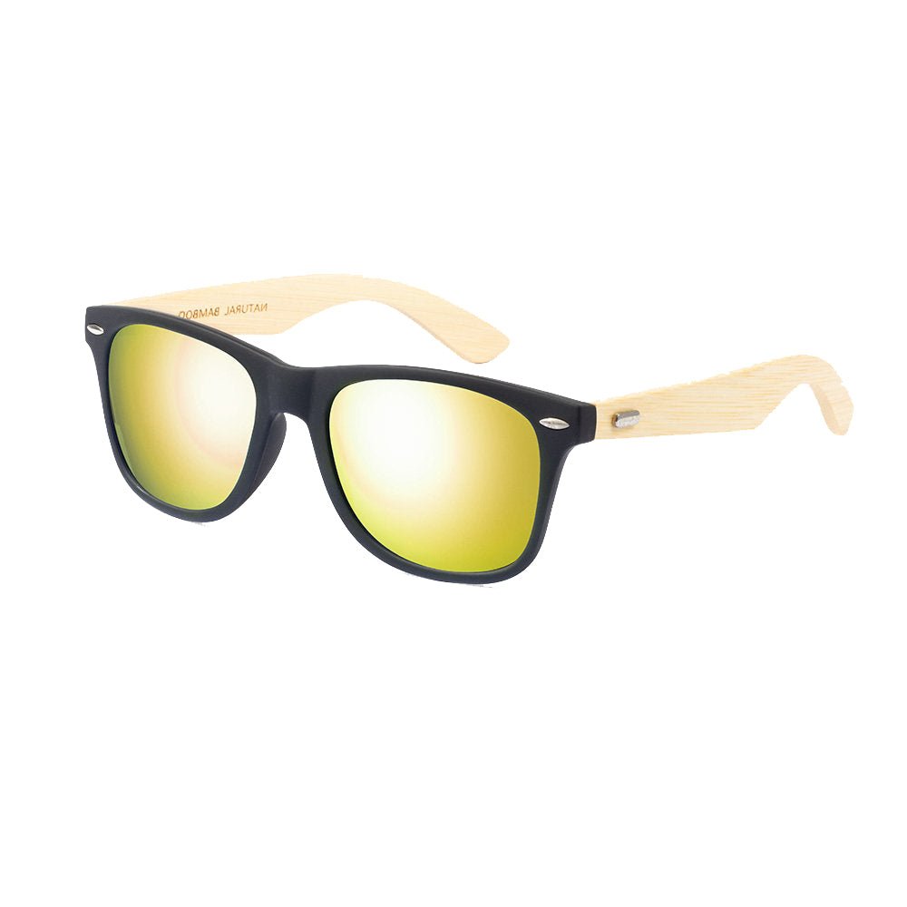 Sonnenbrille mit Verspiegelung und Bambusbügel - Drucksaal