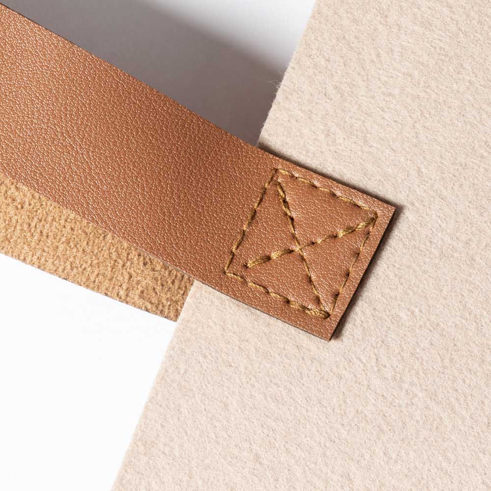 Tasche aus RPET - Filz in beige/ braun mit langen Griffen - Drucksaal