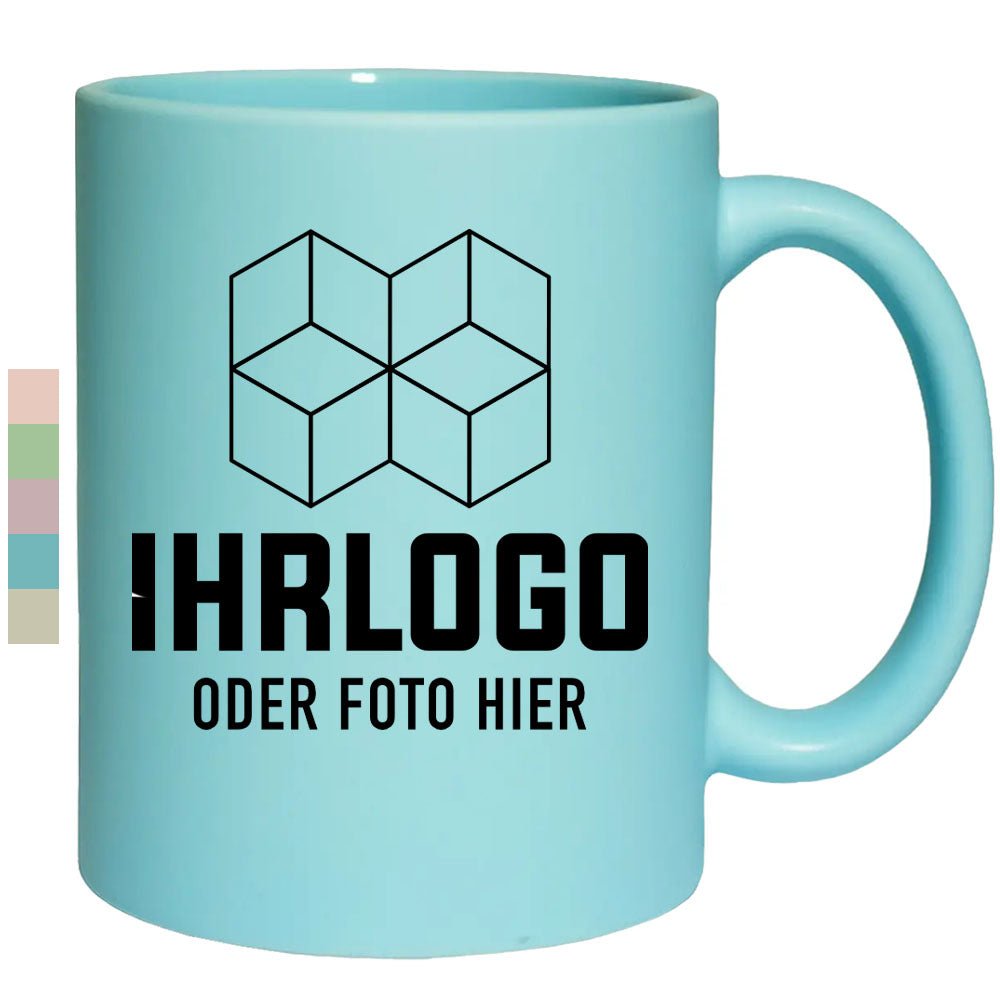 Tasse Keramik satiniert, mattiert in Pastellfarben - Drucksaal