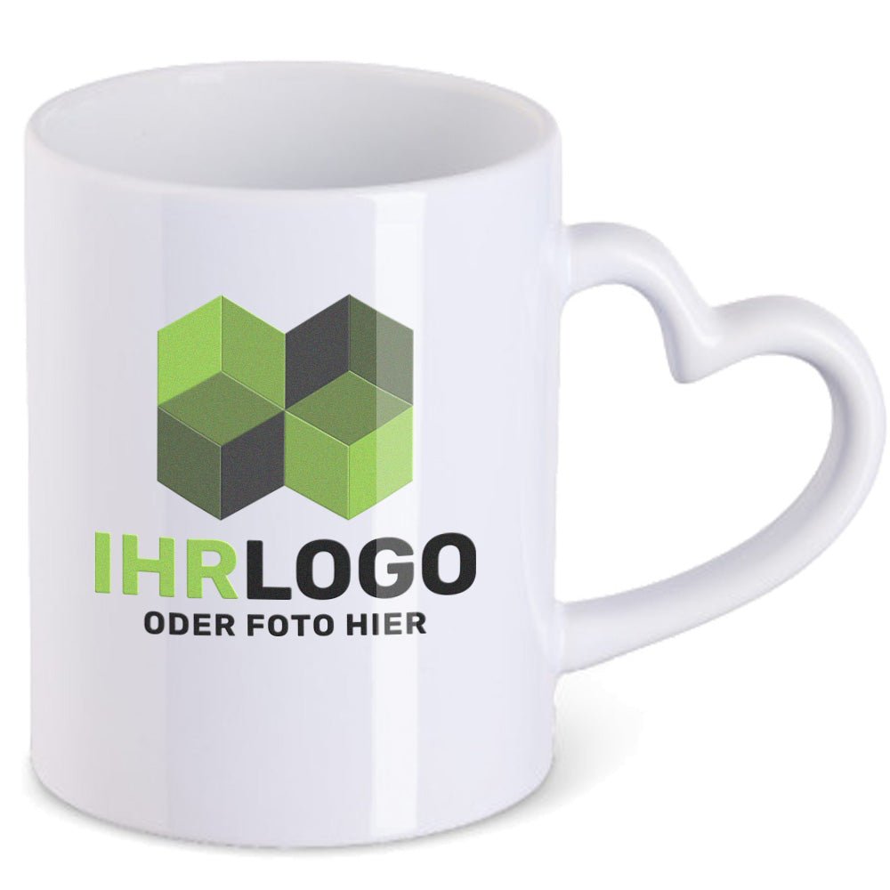 Tasse mit Herzhenkel - Drucksaal