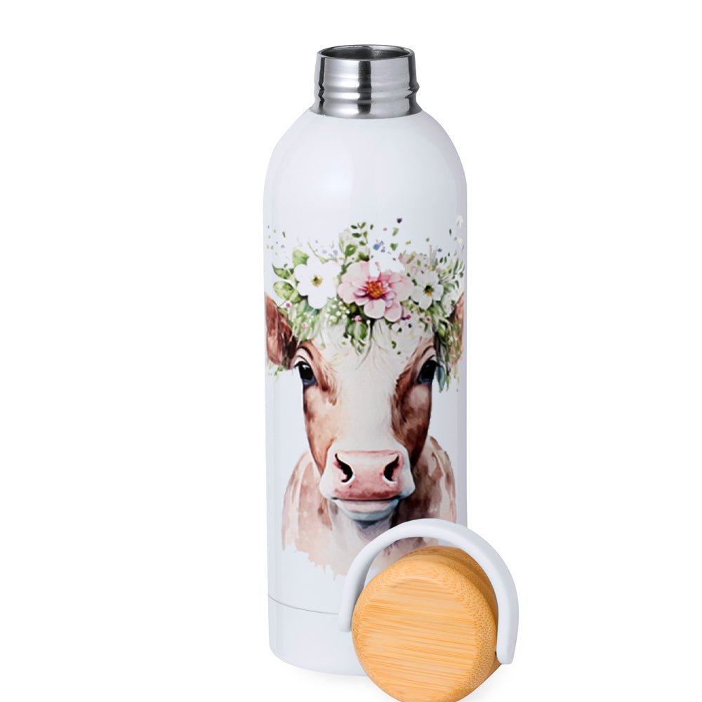 Trinkflasche 500 ml JANO, doppelwandiger Edelstahl - Drucksaal