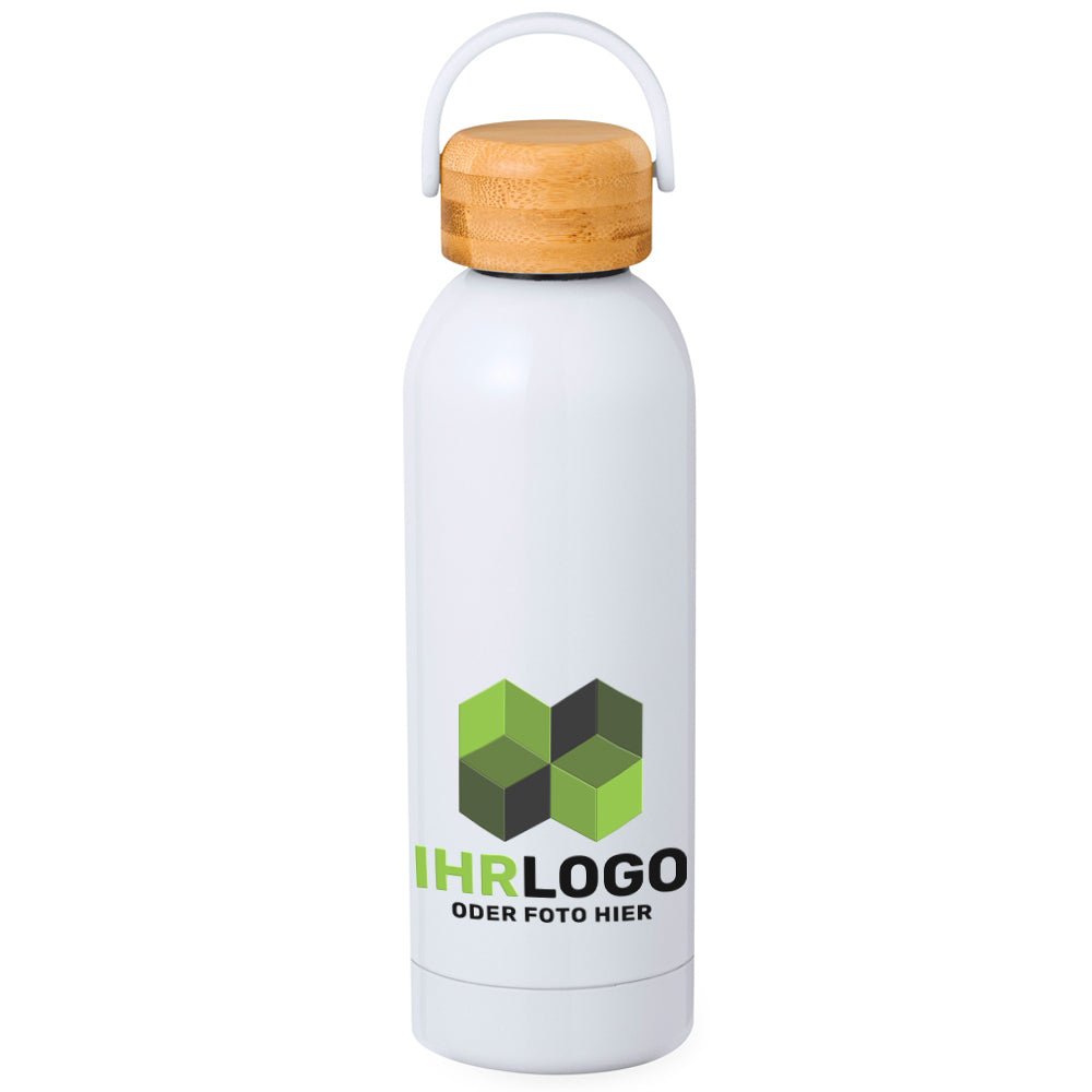Trinkflasche 500 ml JANO, doppelwandiger Edelstahl - Drucksaal