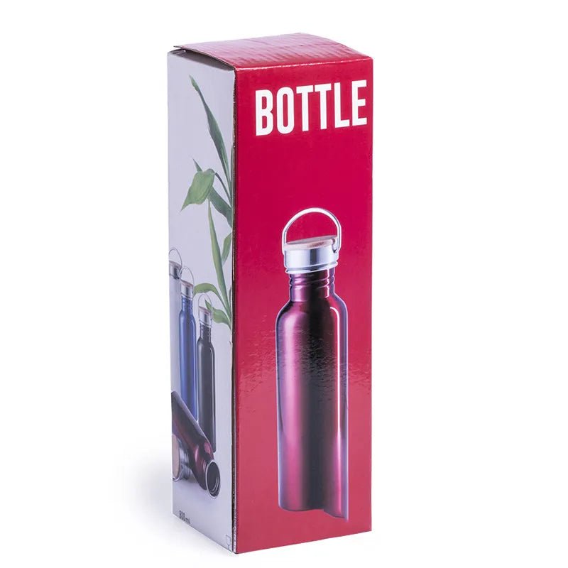 Trinkflasche 800 ml mit Bambusdeckel - Drucksaal