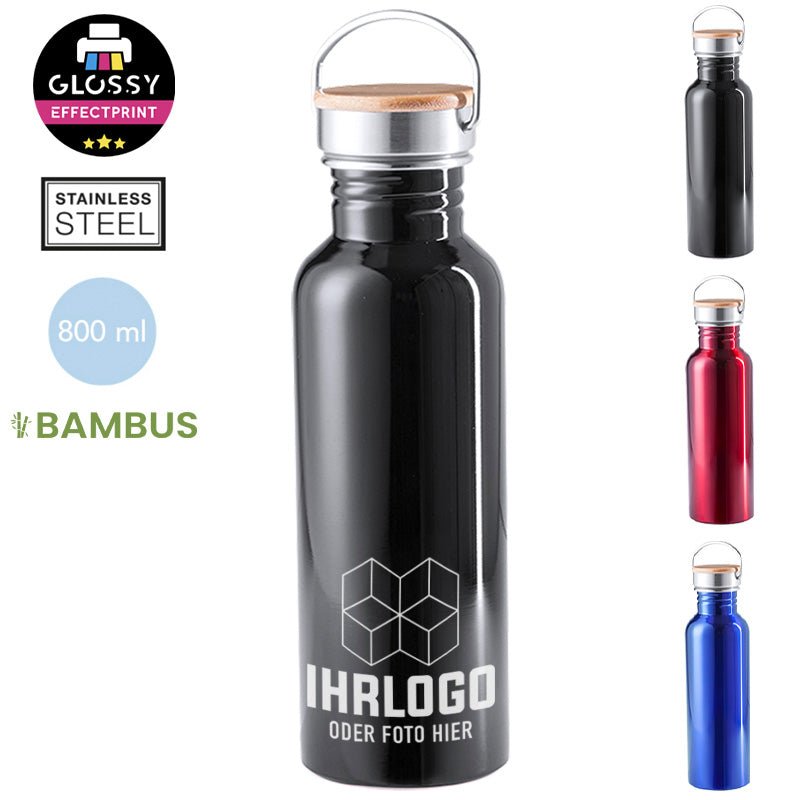 Trinkflasche 800 ml mit Bambusdeckel