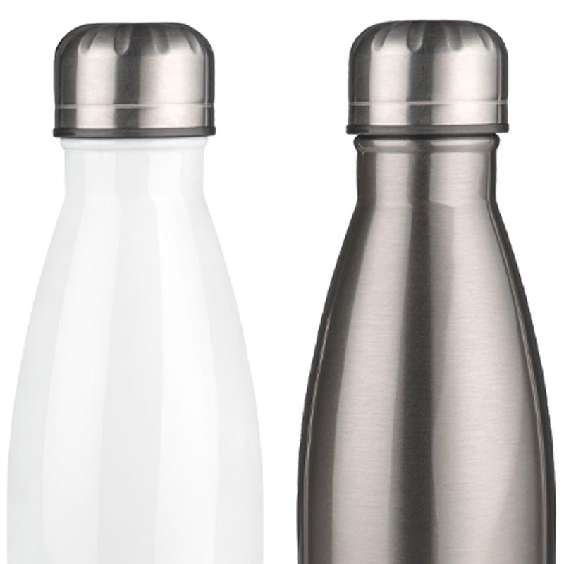 Trinkflasche Heliox 500 ml in weiß oder silber - Drucksaal