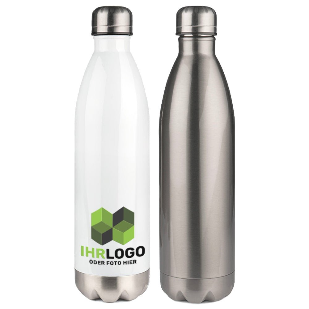 Trinkflasche Heliox 750 ml in weiß oder silber - Drucksaal