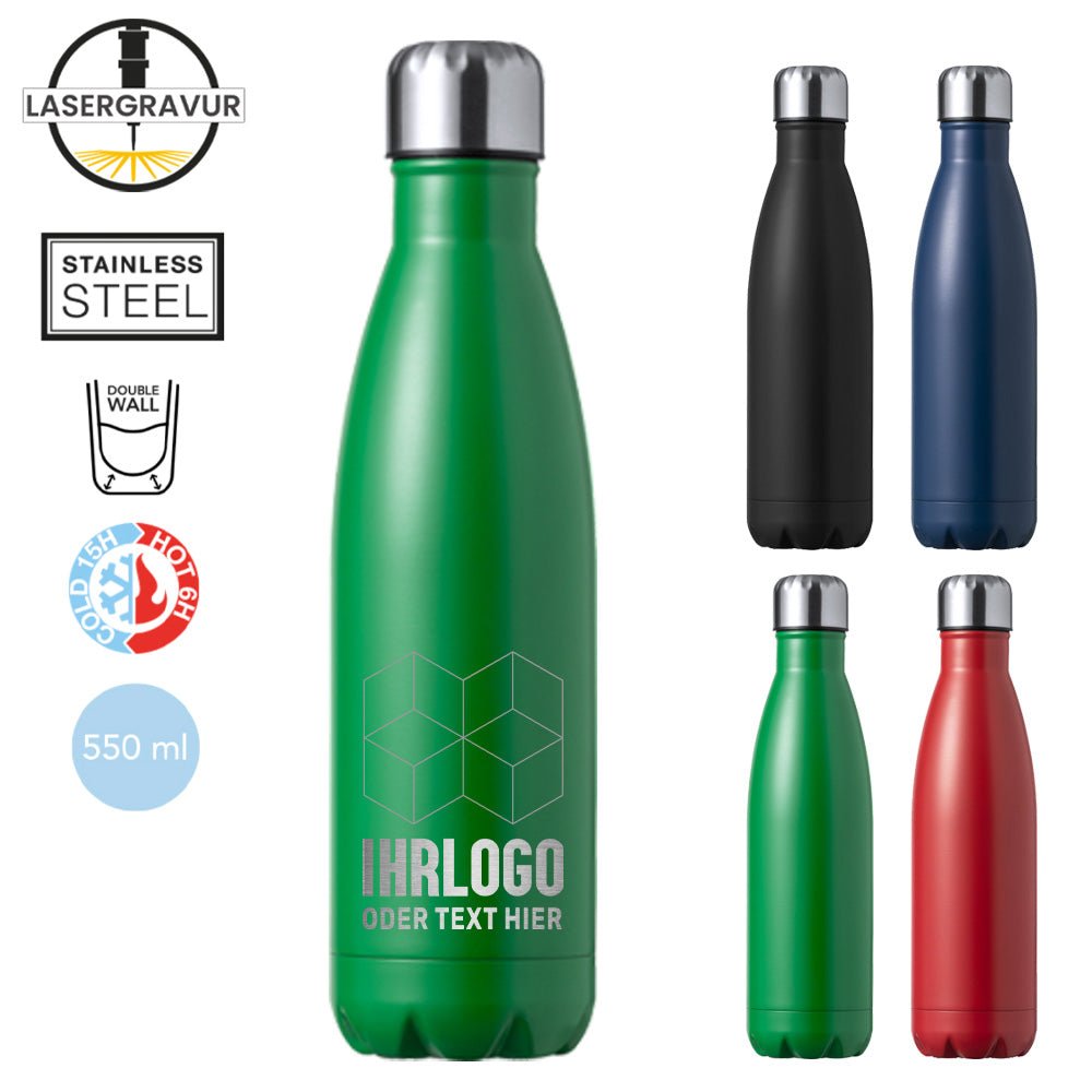Trinkflasche in versch. Farben 500 ml mit Lasergravur - Drucksaal