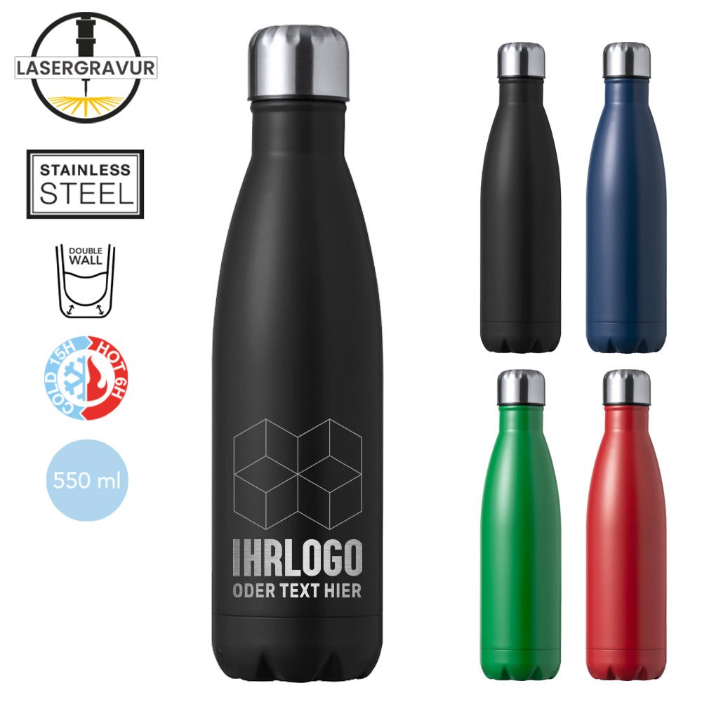 Trinkflasche in versch. Farben 500 ml mit Lasergravur - Drucksaal
