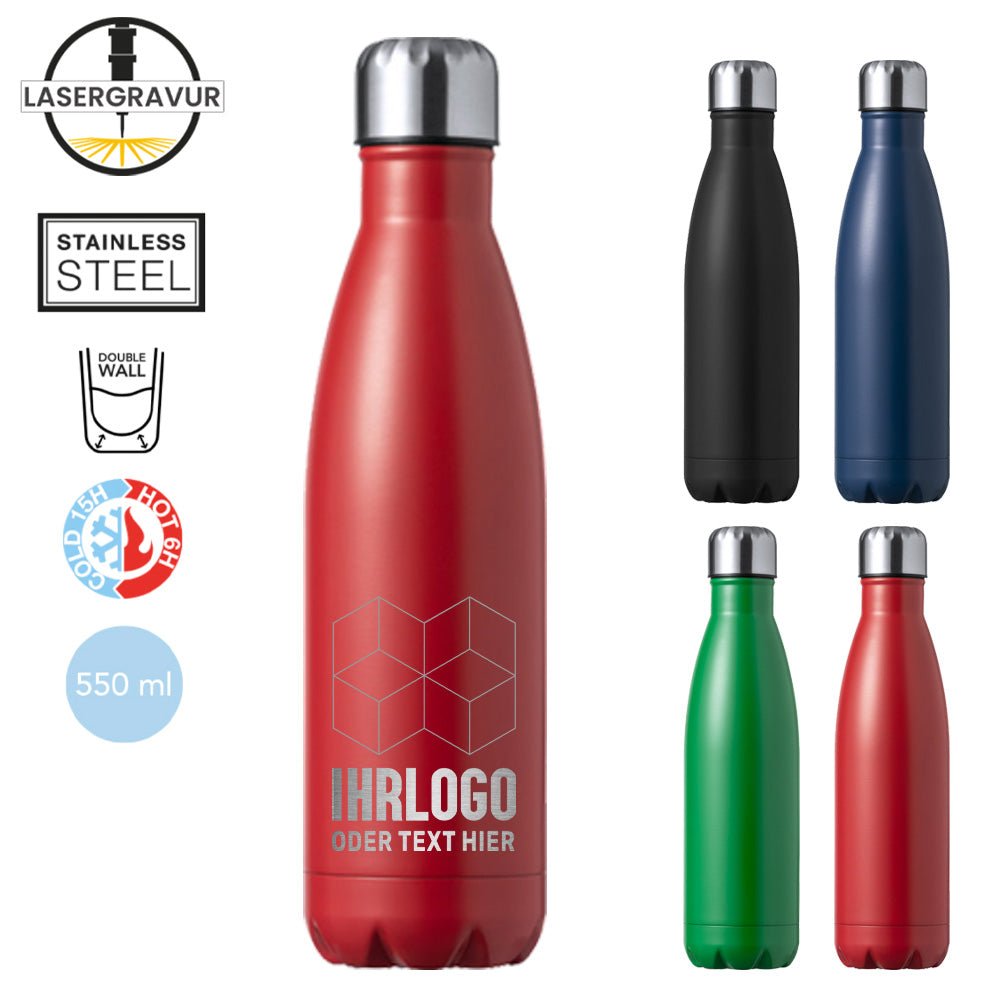 Trinkflasche in versch. Farben 500 ml mit Lasergravur - Drucksaal