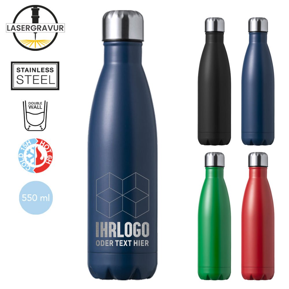 Trinkflasche in versch. Farben 500 ml mit Lasergravur - Drucksaal