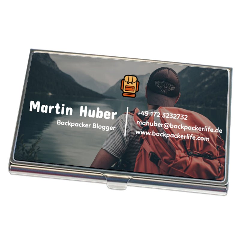 Visitenkartenbox, Etui aus Metall - Drucksaal