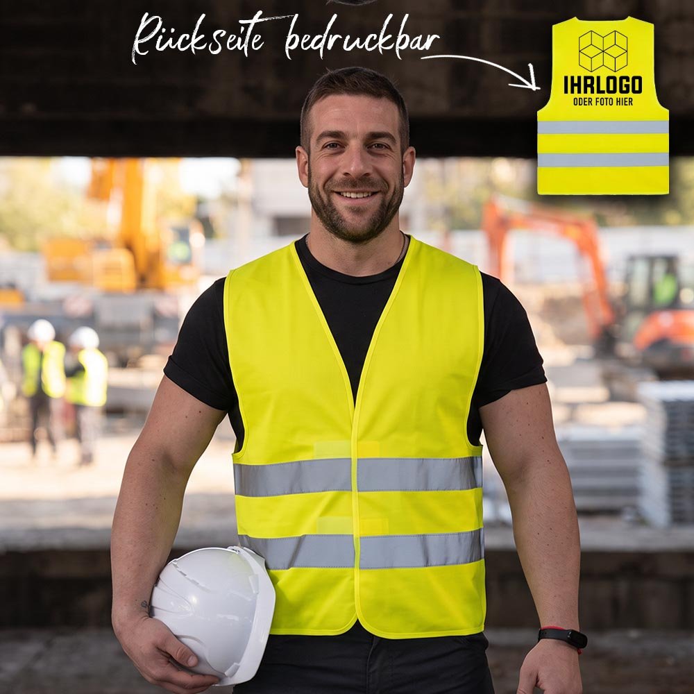 Warnweste - Standard neongelb Unisex - Drucksaal
