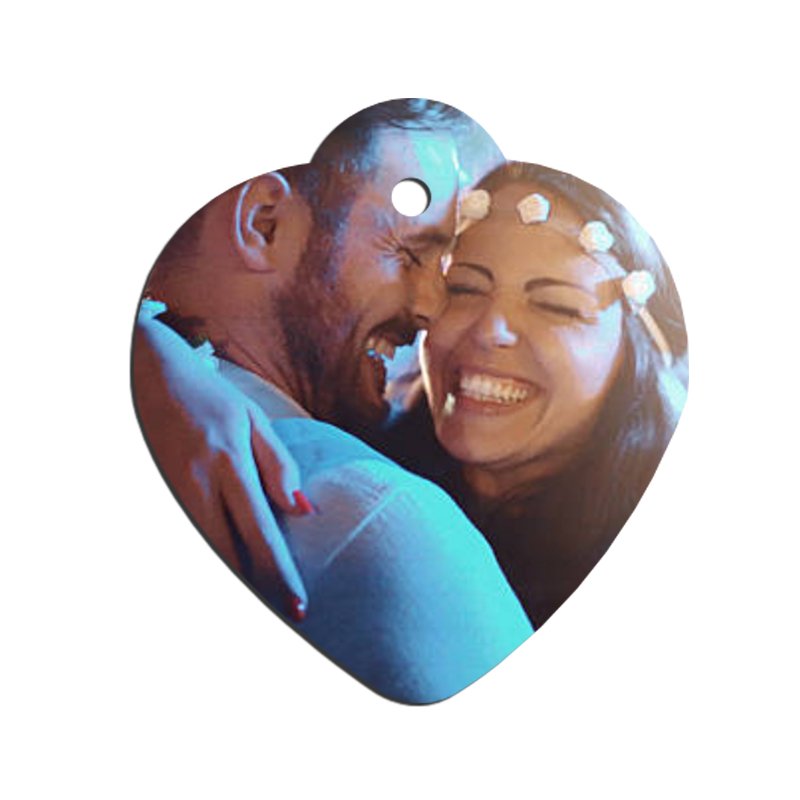 Weißer Aluminium - Anhänger Herzform - Drucksaal