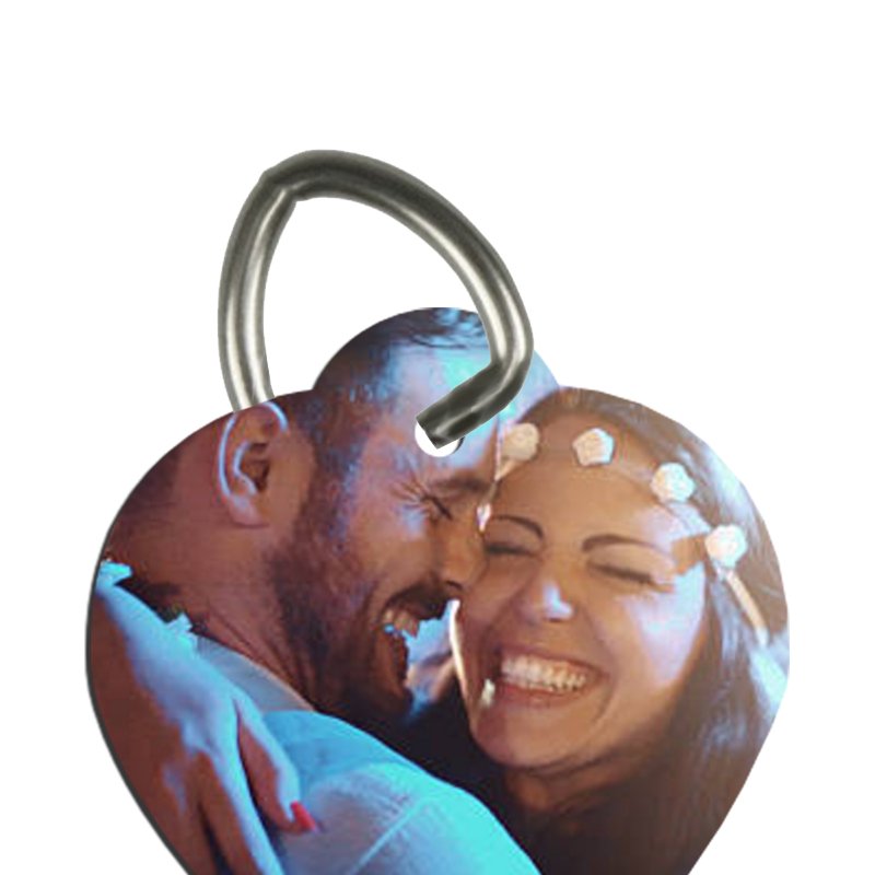 Weißer Aluminium - Anhänger Herzform - Drucksaal