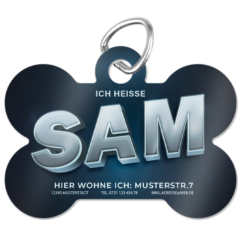 Weißer Aluminium - Anhänger Knochen - Drucksaal