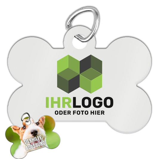 Weißer Aluminium - Anhänger Knochen - Drucksaal