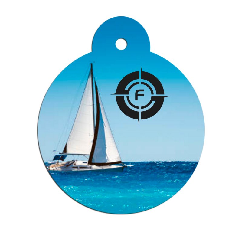 Weißer Aluminium - Anhänger ø 32 mm - Drucksaal