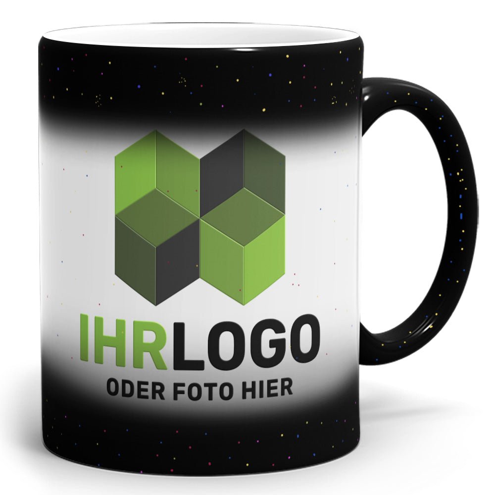 Zaubertasse, Farbwechseltasse mit Glitzerpartikeln - Drucksaal