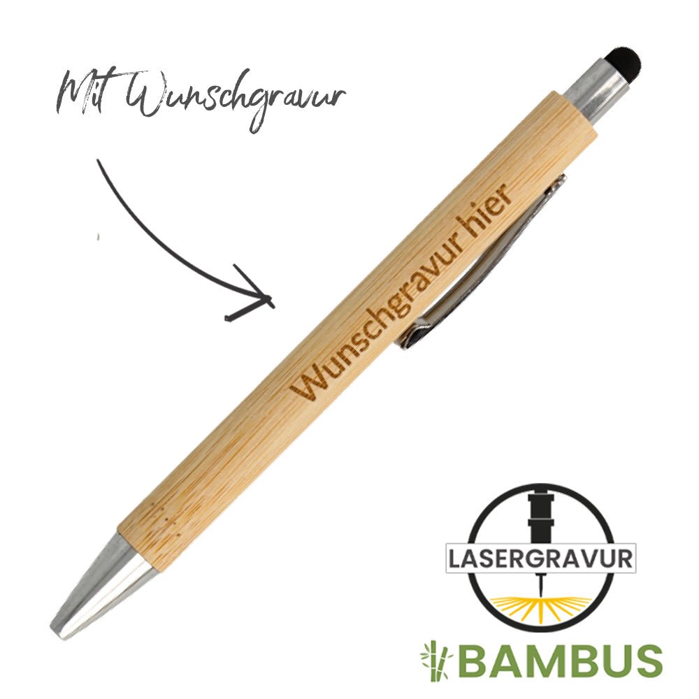 Zharu Soft Touch Pointer Druckkugelschreiber aus Bambus - Drucksaal