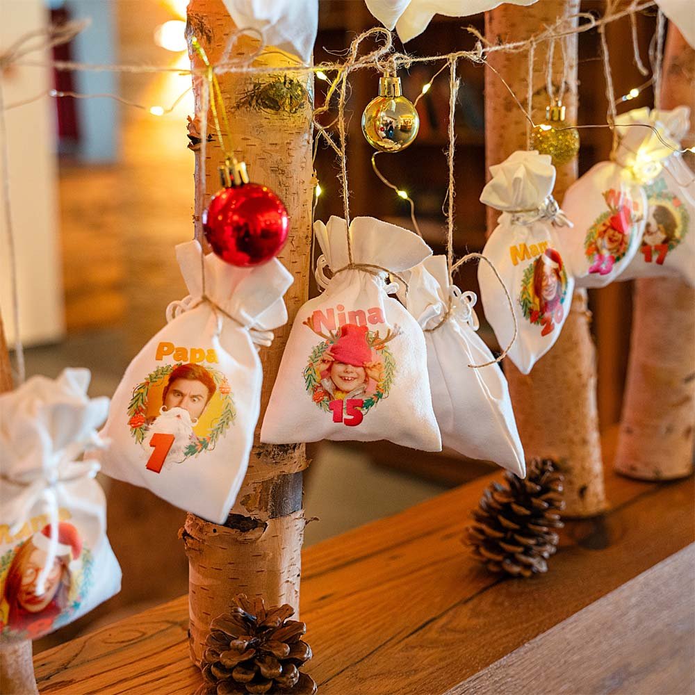 Zugband - Beutel für Geschenke, samtweich in 2 Größen - Drucksaal